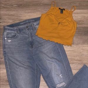AE tom boy jeans || F21 crop tank BUNDLE